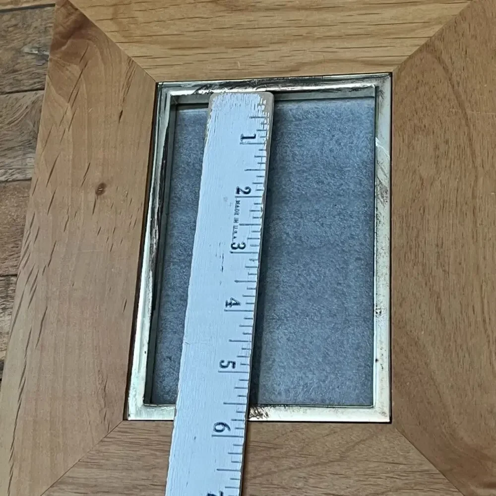 Photo Frame Natural Wood Metal 4 x 6